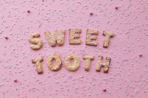 Sweet tooth written using cookies